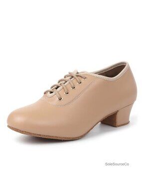 Latin Dance Shoes for Women PU Leather Lace-Up Salsa Heels Practice